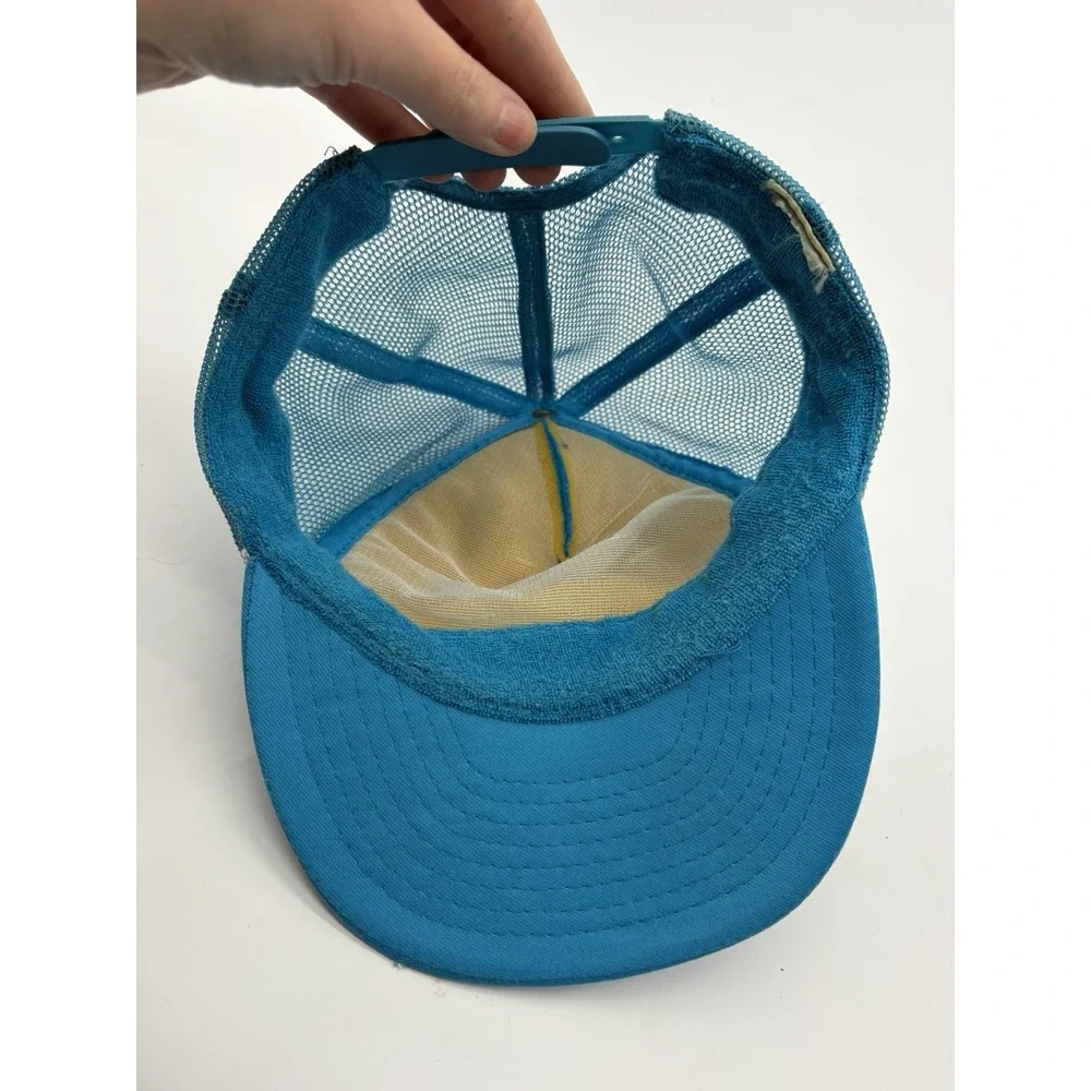 VTG Royal Gorge Blue Snapback Elk Bridge Print Braid Trucker Hat Cap
